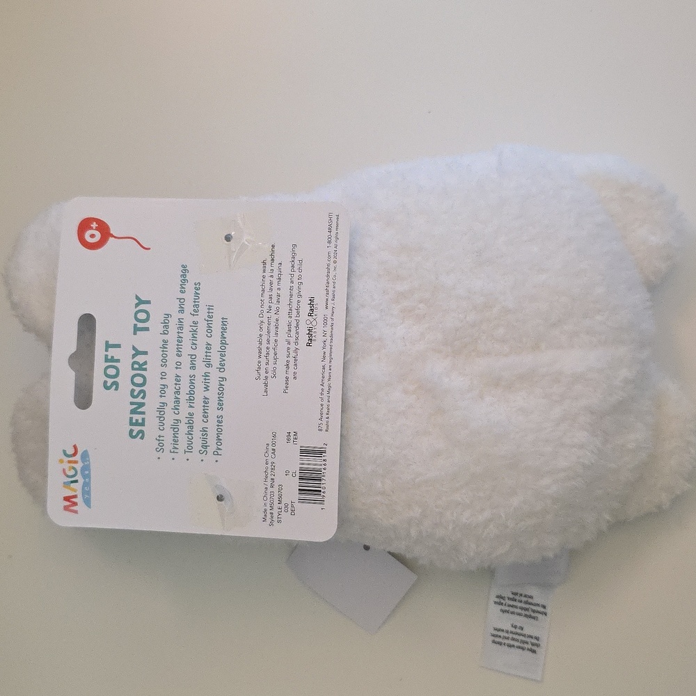 Magic Years 9" Bunny Rabbit White Soft Sensory Toy Ages 0+ And Up - Picture 2 of 8